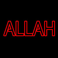 Red Double Stroke Allah Neon Skilt