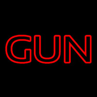 Red Double Stroke Gun Neon Skilt