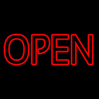 Red Double Stroke Open Neon Skilt