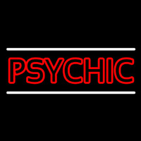 Red Double Stroke Psychic White Line Neon Skilt