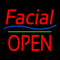 Red Facial Block Open Neon Skilt