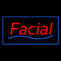 Red Facial Blue Border Neon Skilt