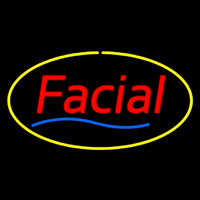 Red Facial Yellow Oval Border Neon Skilt