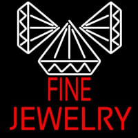 Red Fine Jewelry Block Neon Skilt