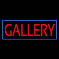 Red Gallery Blue Border Neon Skilt