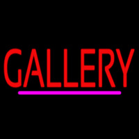 Red Gallery Purple Line Neon Skilt