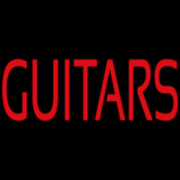 Red Guitar Block Neon Skilt