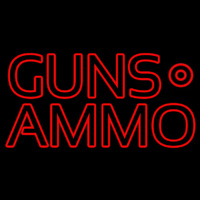 Red Guns Ammo Neon Skilt