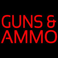 Red Guns And Ammo Block Neon Skilt