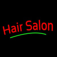 Red Hair Salon Green Line Neon Skilt