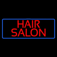 Red Hair Salon With Blue Border Neon Skilt