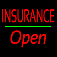 Red Insurance Open Green Line Neon Skilt