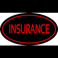 Red Insurance Oval Red Neon Skilt