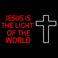 Red Jesus Is The Light Of The World Neon Skilt