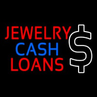 Red Jewelry Cash Loans Neon Skilt