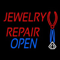 Red Jewelry Repair Blue Open Block Neon Skilt