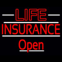 Red Life Insurance Open Neon Skilt