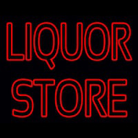 Red Liquor Store Neon Skilt