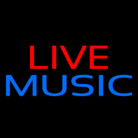 Red Live Blue Music Block 2 Neon Skilt