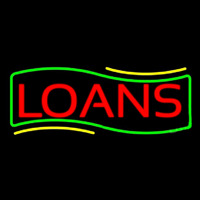 Red Loans Green Border Neon Skilt