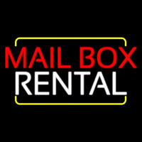 Red Mailbo  Blue Rental Neon Skilt