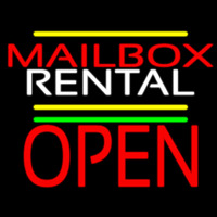 Red Mailbo  Blue Rental Open 1 Neon Skilt