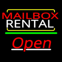 Red Mailbo  Blue Rental Open 3 Neon Skilt