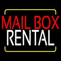 Red Mailbo  Blue Rental With Yellow Border Neon Skilt