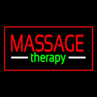 Red Massage Therapy Red Border Neon Skilt