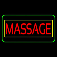 Red Massage Yellow Green Border Neon Skilt