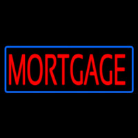 Red Mortgage Blue Border Neon Skilt