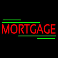 Red Mortgage Green Lines Neon Skilt