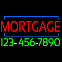 Red Mortgage With Phone Number Neon Skilt