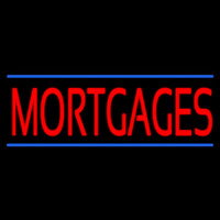 Red Mortgages Blue Lines Neon Skilt