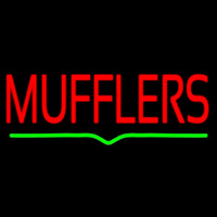 Red Mufflers Green Line Neon Skilt