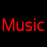 Red Music Cursive Neon Skilt