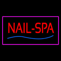 Red Nails Spa With Pink Border Neon Skilt