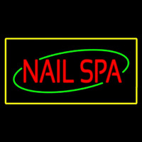 Red Nails Spa With Yellow Border Neon Skilt