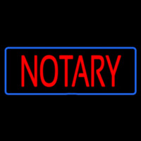 Red Notary Blue Border Neon Skilt