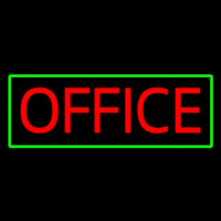 Red Office Green Border Neon Skilt