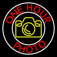 Red One Hour Photo Neon Skilt