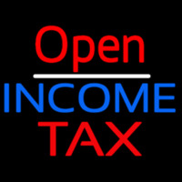 Red Open Blue Income Ta  Neon Skilt