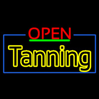 Red Open Double Stroke Tanning Neon Skilt