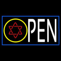 Red Open Psychic Blue Border Neon Skilt