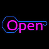 Red Open With Key Logo Neon Skilt