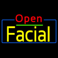 Red Open Yellow Facial Neon Skilt