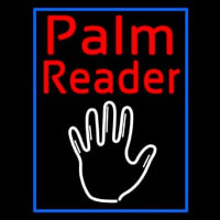 Red Palm Reader White Logo Neon Skilt