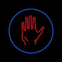 Red Palm With Blue Circle Neon Skilt