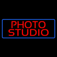 Red Photo Studio Blue Border Neon Skilt