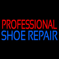 Red Professional Blue Shoe Repair Neon Skilt